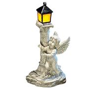 Roman Colum - Estatua de paisaje de resina, luces solares adecuadas para decoración de patio, lámpara solar