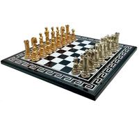 Roman Emperor Chess Set + Black Lacquered Wooden Chessboard New