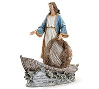 Roman Figura de hombre de Cristo como pescador de 11 pulgadas