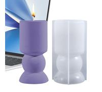 Roman Pillar Candle Mold - 3D Cylinder Taper, Silicone Candle Gear for Casting, Plaster-Clay Tool, Resin-Casting Supply with Three-Dimensional Grid, High-Quality Mould for Sculpting and Crafting