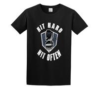 Roman Reigns Hit Hard Hit Often Men's Cotton T-Shirt Black Shirt Top tee 3XL