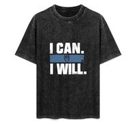 Roman Reigns I Can I Will Men's T-Shirt Unisex Black Cotton Print tee Shirts XXL