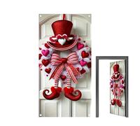 Romance Banner - Decoración de entrada para el día de San Valentín para el de festival, pieza colgante con silueta de corazón con diseño de y presencia de declaración para patios