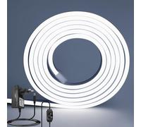 ROMANJOY 10 m LED Neon Strip mit Dimmer Kaltweiß 1200 Leds Neon LED Lichtband DIY-Schneiderei Flexibel mit 12V Netzadapter Decke Küche Schlafzimmer Beleuchtung Dekoration Display Strip 10 Meter