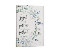 Romanos 12 pinturas de pared de la Biblia alegre y fiel, póster para sala de estar, dormitorio, baño, oficina, decoración del hogar, 30 x 45 cm