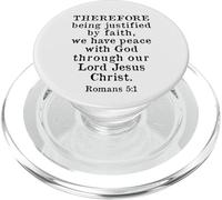 Romanos 5:1 Verso de la Biblia King James KJV, Justificado por la Fe PopSockets PopGrip para MagSafe