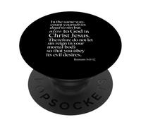 Romanos 6:11 Vivo para Dios En Cristo Jesús Verso Bíblico Oración PopSockets PopGrip Adhesivo