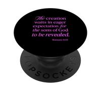 Romanos 8:19 La creación Espera a Dios Niños Grupo de oración bíblica PopSockets PopGrip Adhesivo