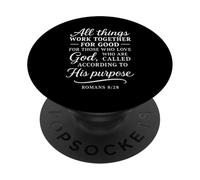 Romanos 8:28 Todas Las Cosas Trabajan Juntas para el Buen versículo bíblico PopSockets PopGrip Adhesivo