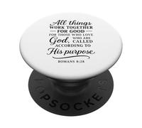 Romanos 8:28 Todas Las Cosas Trabajan Juntas para el Buen versículo bíblico PopSockets PopGrip Adhesivo