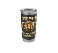 Romanos 8:31 Uno con Jesús Dios es una fe cristiana mayoritaria Vaso térmico de acero inoxidable de doble pared
