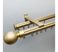 RomanRod & Track - Juego de biberones y rieles 2 en 1 para montaje en pared, 2,5 m, doble varilla Ele d h para decoración elegante del hogar