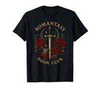 Romantasy Book Club Café Espada Rosas Camiseta