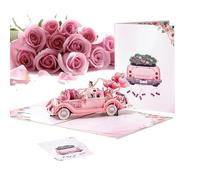 Romantic 3D Car Decorations Wedding Blessing Cards - Wedding Anniversaries Card for Wife | for Engagement Ceremonies Special Occasions New Year Party Eve Blessings Adults Family Friends, Pop-Up Love G