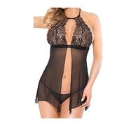 Romantic Conjunto 2 Piezas Chemise Helen Negro SM 60 gr