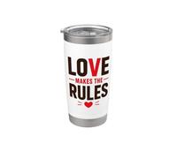 Romantic Couple Quote Valentine's Day Love Makes The Rules Vaso térmico de acero inoxidable de doble pared