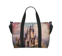 Romantic Fairy Tale Castle03 - Bolsas de viaje grandes con estampado de cuento de hadas, bolsas de hombro, bolsas espaciosas, bolsas de gimnasio, color negro, talla única, Negro, One Size