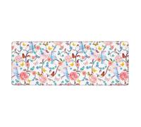 Romantic Fancy - Alfombrilla de ratón con diseño de pájaros y mariposas, 30,5 x 80 cm, tamaño grande