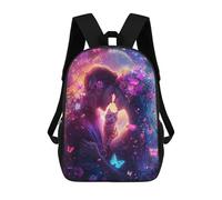 Romantic Fantasy with Flowers And Cats Mochila Escolar Ligera Para Aeropuerto, Estudiantes Universitarios, Mochila Para Niños/niñas/adolescentes 17inch