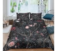 Romantic Floral Fantasy Funda Edredon Microfibra Juego de Ropa de Cama de 3 Piezas Impresión 3D Cierre de Romántico Floral fantasía Funda de Edredón Funda de Almohada a Juego Suave for Adolescentes