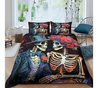 Romantic Gothic Art Funda de Edredón Microfibra 3 Piezas Impresión 3D Cierre de romántico Gothic Arte Funda Edredon Fundas de Almohada Antibacteriana Lavables for Familia Super King（260x220cm）