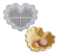 Romantic Heart Tray, Decorative Love Plate Mould Set, 7.5 Inch Resin Casting with, Glossy Silicone Craft Mold, Trinket Dish Mold with Heart Design, Resin Craft for Jewelry Storage