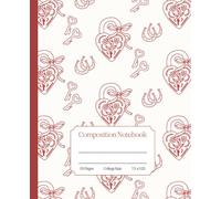 Romantic Hearts & Bows Coquette Rose Pink Composition Notebook: Watercolor Illustrated Bows College Rule Notebook for School, College, Office or Work