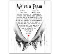Romantic Marriage Quote Art Print - 'We're A Team' Love Poster, Wedding Vows Inspired Wall Decor for Couples, Bedroom & Living Room(Unframed,08x12inch(20x30cm))