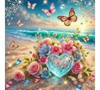 Romantic Ocean Heart Jigsaw Puzzle 150 Pieces 65x65cm/26x26inch, Difficult Jigsaw Puzzles for Adults 150, Beautiful Art Work, Great Festive Puzzle Gift for Men/Women