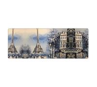 Romantic Paris - Alfombrilla para mouse de la Torre Eiffel de 30,5 x 80 cm, protector de escritorio extendido