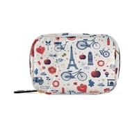Romantic Paris on Valentine - Bolsa de medicina de viaje con compartimentos desmontables, práctico organizador de viaje para bolso