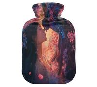 Romantic Phoenix - Botella de agua caliente con funda de forro polar suave, bolsa de agua caliente para aliviar el dolor de cuello y hombros, terapias frías y calientes, talla S