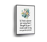 Romantic Quote Canvas Print If I Had A Flower For Every Time I Thought Of You Flower Butterfly Poster(Unframed,08x12inch(20x30cm))