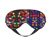 Romantic Reds - Máscara de dormir unisex con estampado de corazón de doble cara, ideal para un sueño profundo y cuidado de la piel