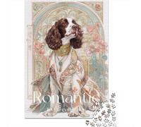 Romantic Springer Spaniel Art Print Rompecabezas Imposible,desafío for Adults Juego Educativo 1000 Piezas Obra De Arte De Juego De para Adultos Y Niños Mayores De 12 Años 52x38cm/1000pcs