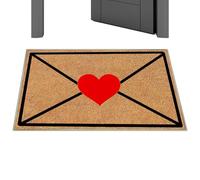 Romantic Valentines Entrance Rug - Absorbent Carpet Mat for Hotel Dorm Outdoor | Crystal Velvet Fabric, 23.62x15.75in or 31.5x19.69in Options, Soft Texture, Lightweight 180g or 300g, Holiday Party