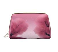 Romantic Vibes - Bolsa de maquillaje portátil de cuero para cosméticos, artículos de tocador y artículos esenciales diarios, White, Talla única