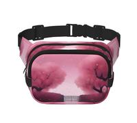 Romantic Vibes - Riñonera cuadrada de doble capa con correa ajustable para actividades al aire libre, color negro, talla única, Black, Talla única