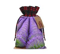 Romántica lavanda 1 bolsa de regalo de Navidad con cordón de 8.3 x 11.8 pulgadas, para dar regalos en fiestas de vacaciones