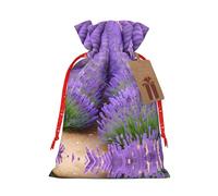 Romántica lavanda 1 bolsa de regalo de Navidad con cordón de 8.3 x 11.8 pulgadas, para dar regalos en fiestas de vacaciones
