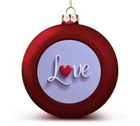 Romántica palabra amor corazón rojo adornos bolas de Navidad irrompibles colgantes bolas rojas árbol de Navidad para decoración de árbol de Navidad, vacaciones, boda fiesta