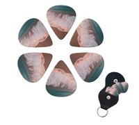 Románticas púas de guitarra de playa, paquete de 6 púas de celuloide de diferentes grosores con soporte para púas de guitarra, púa de guitarra personalizada para guitarra acústica, guitarra eléctrica,