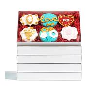 RomanticBaking Caja de galletas, paquete de 50 recipientes para llevar de panadería con ventana, 9 1/2 x 6 x 1 1/4 pulgadas, para macarrones, pasteles, golosinas de arroz Krispy, brownies