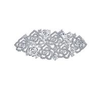 Romántico Femenino Pave Boda Nupcial Cristal Moda Gatsby Vintage Art Deco Estilo Racimo De Rosas Florales Bufanda Broche Alfiler Para Mujer Chapado En Plata Latón
