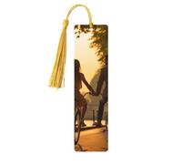 Romántico marcapáginas de madera con borla, diseño de la Torre Eiffel de París, hermosos marcadores hechos a mano, marcadores para leer