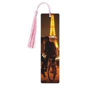 Romántico marcapáginas de madera con borla, diseño de la Torre Eiffel de París, hermosos marcadores hechos a mano, marcadores para leer
