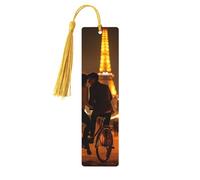 Romántico marcapáginas de madera con borla, diseño de la Torre Eiffel de París, hermosos marcadores hechos a mano, marcadores para leer