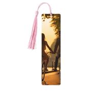 Romántico marcapáginas de madera con borla, diseño de la Torre Eiffel de París, hermosos marcadores hechos a mano, marcadores para leer