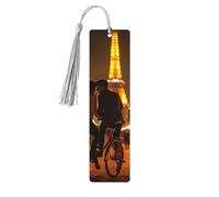 Romántico marcapáginas de madera con borla, diseño de la Torre Eiffel de París, hermosos marcadores hechos a mano, marcadores para leer