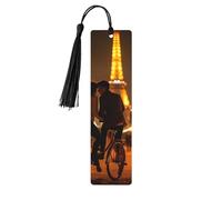 Romántico marcapáginas de madera con borla, diseño de la Torre Eiffel de París, hermosos marcadores hechos a mano, marcadores para leer